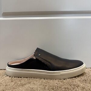 Kate Spade Andi Shoes Womens 9 Black Leather Mule Slip On Platform Sneakers